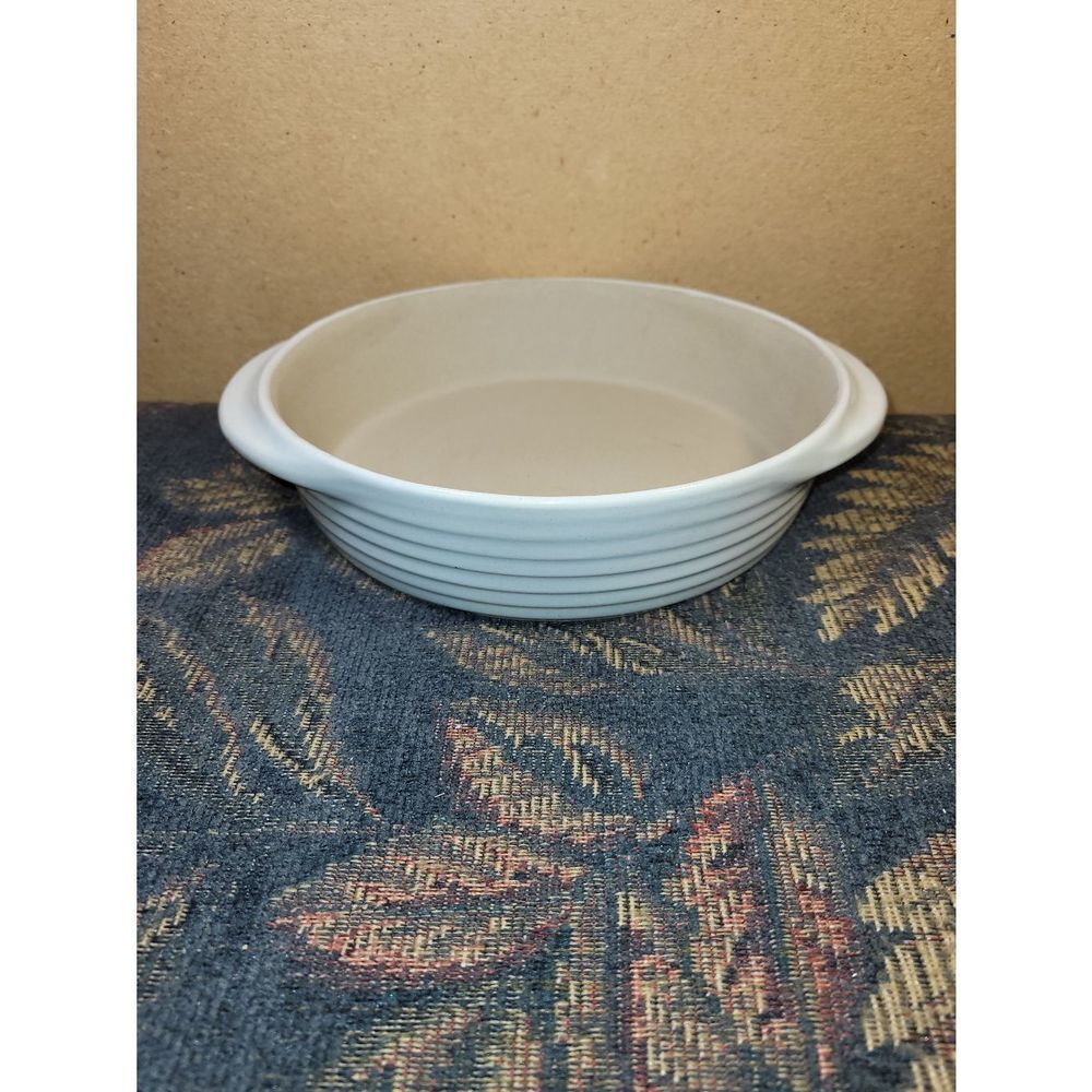 Pampered Chef Vanilla Enameled Mini Deep Dish Baker Stoneware